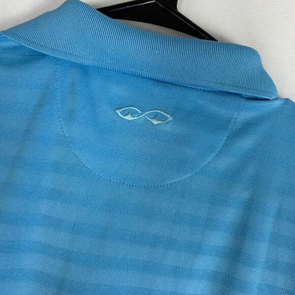 Snake Eyes Blue Striped Polo Shirt dry-18 S - Picture 4 of 5